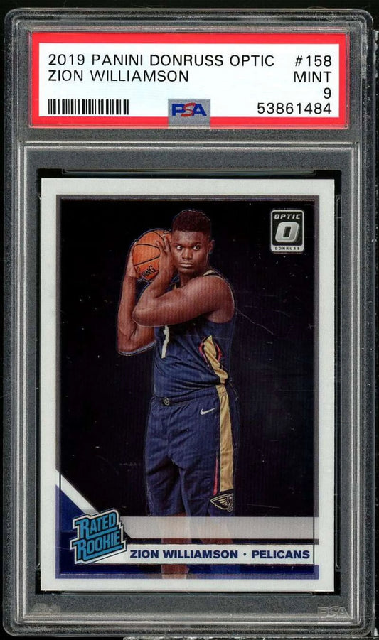 Zion Williamson Rookie Card 2019-20 Panini Donruss Optic #158 PSA 9