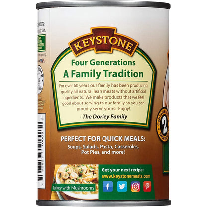 (12 Pack) Keystone All Natural Turkey 14.5 oz Can Emergency Survival Food For Camping Hiking and Backpacking Ready to Eat