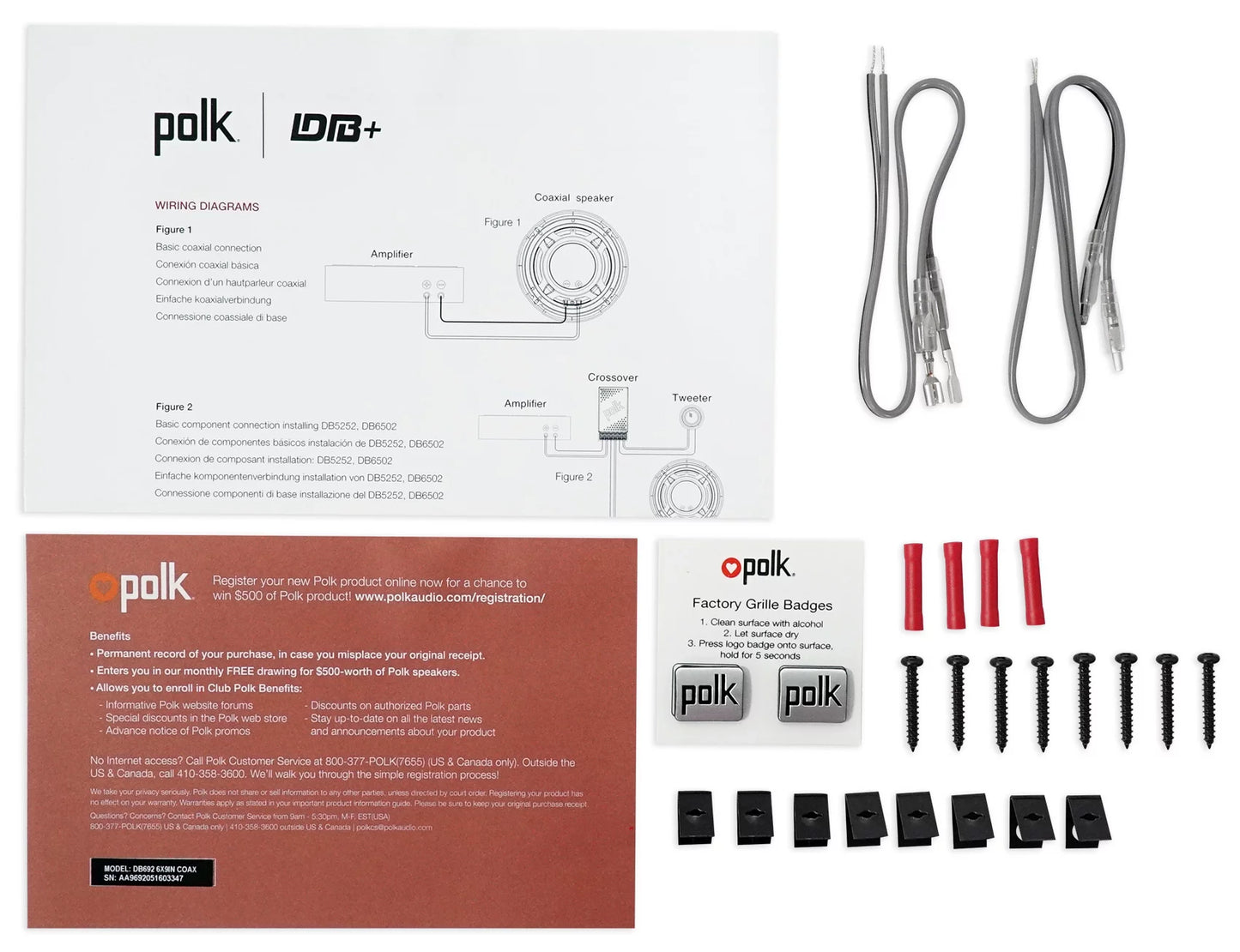 (2) Polk Audio DB692 6X9" 450 Watt Car ATV/Motorcycle/Boat Speakers + Rockmat