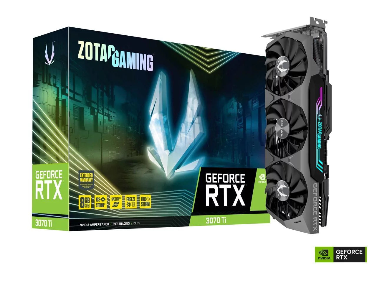 ZOTAC GAMING GeForce RTX 3070 Ti 8GB GDDR6X 256-bit 19 Gbps PCIE 4.0 Gaming Graphics Card, IceStorm 2.0 Advanced Cooling, SPECTRA 2.0 RGB Lighting, ZT-A30710Q-10P