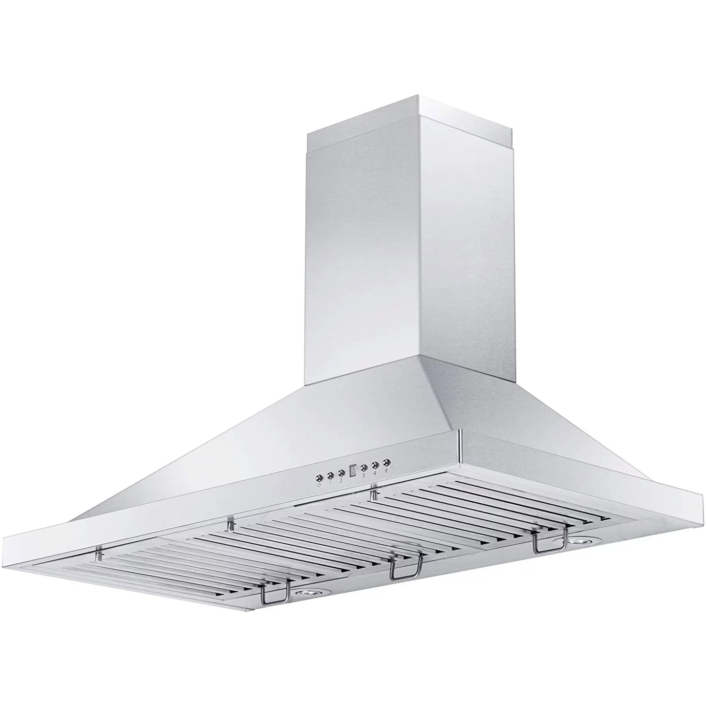 ZLINE KB-48 48 Inch 400 CFM Mounted Wall Ductless Crown Molding Range Hood with LED Lights and 4 Speed Exhaust Fans, Stainless Steel